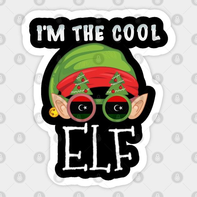 Christmas  I'm The Cool Libyan Elf - Gift for Libyan From Libya Sticker by Country Flags